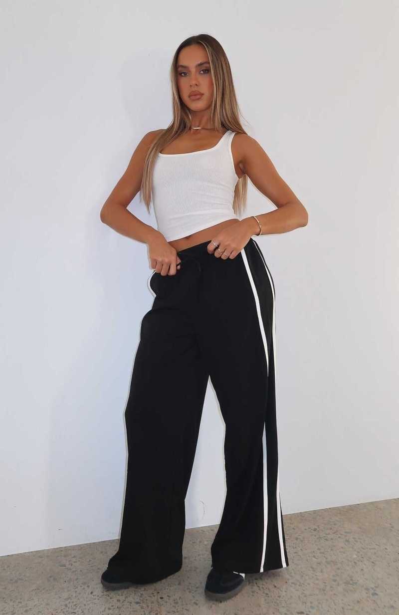 White Fox Good For You Track Pants Black | MYDGWN-693