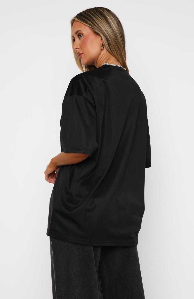 White Fox Greedy Oversized Jersey Black | CZFHTX-493