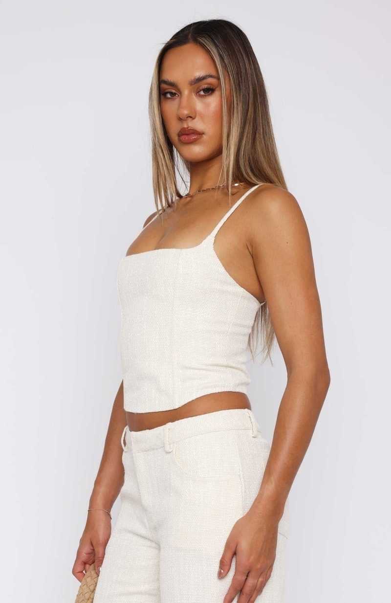 White Fox Head Rush Bustier Cream | GCBWJT-741