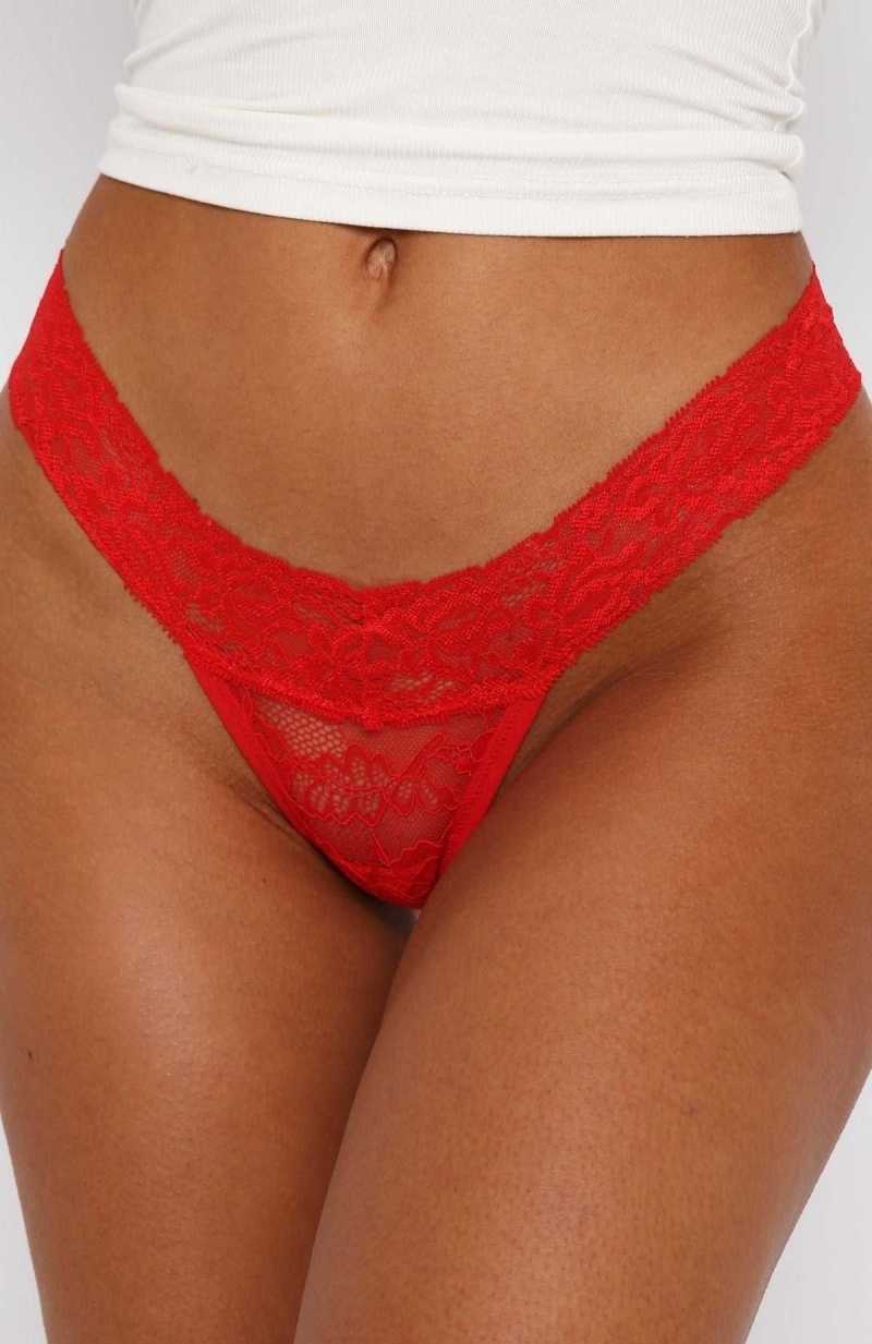 White Fox Heart Strings Underwear Set Red/Pink/Black | AQKGEO-389