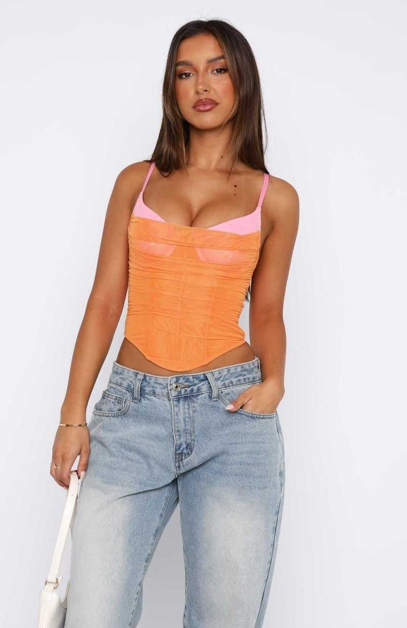 White Fox Heavenly Hour Bustier Orange | RBTKCD-806