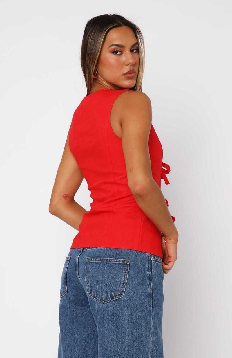 White Fox Hello Goodbye Top Red | IHLPGJ-182