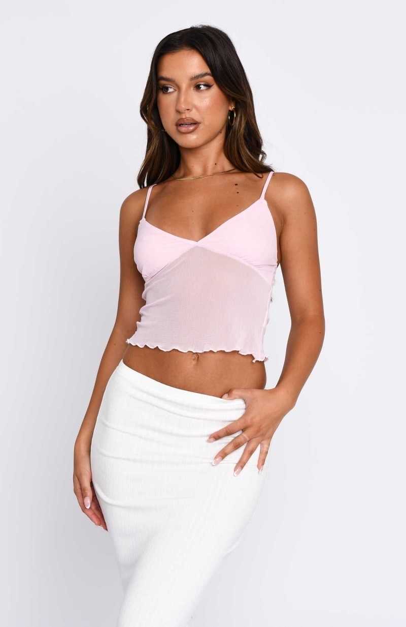 White Fox Hidden Feelings Top Baby Pink | HMOQVC-742