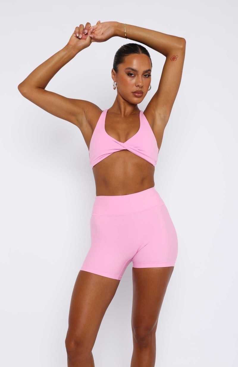 White Fox High Definition Sports Bra Baby Pink | GZHBJK-370