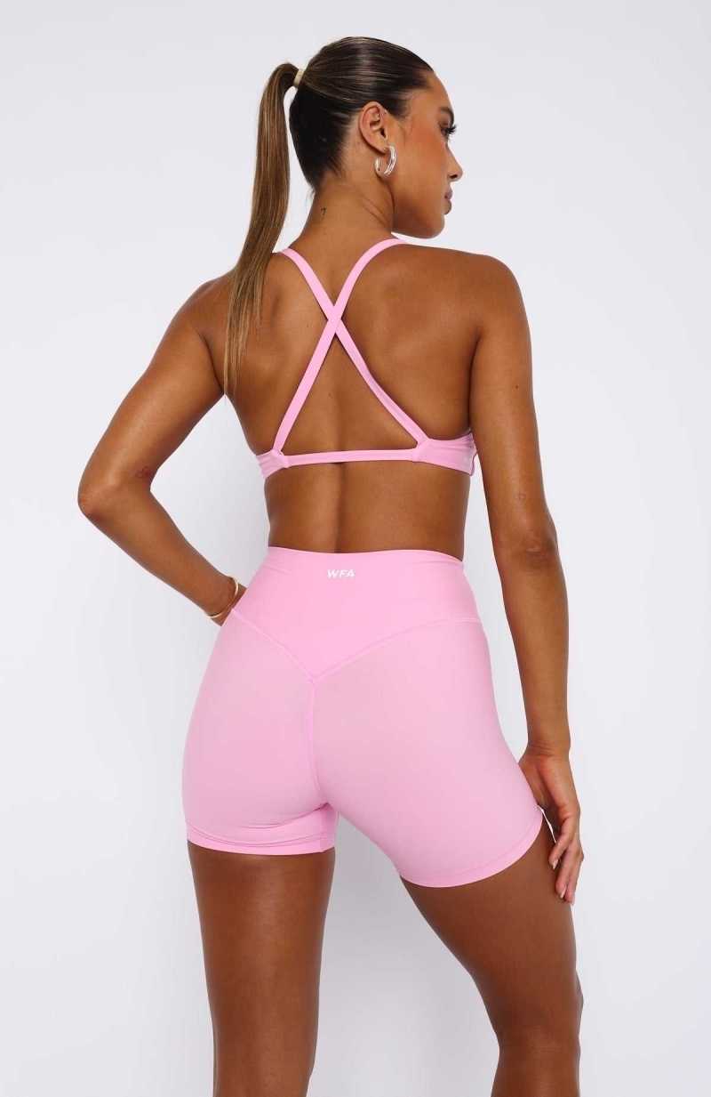 White Fox High Definition Sports Bra Baby Pink | GZHBJK-370