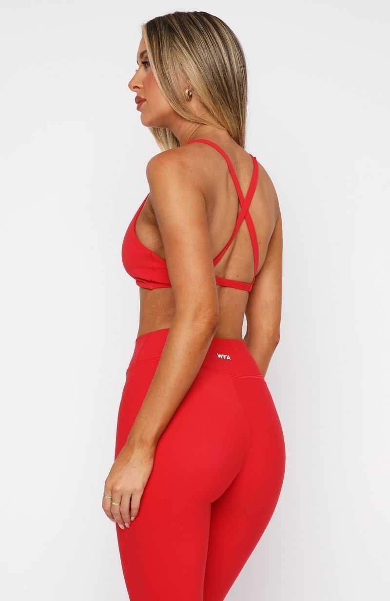 White Fox High Definition Sports Bra Red | BHVYKU-128