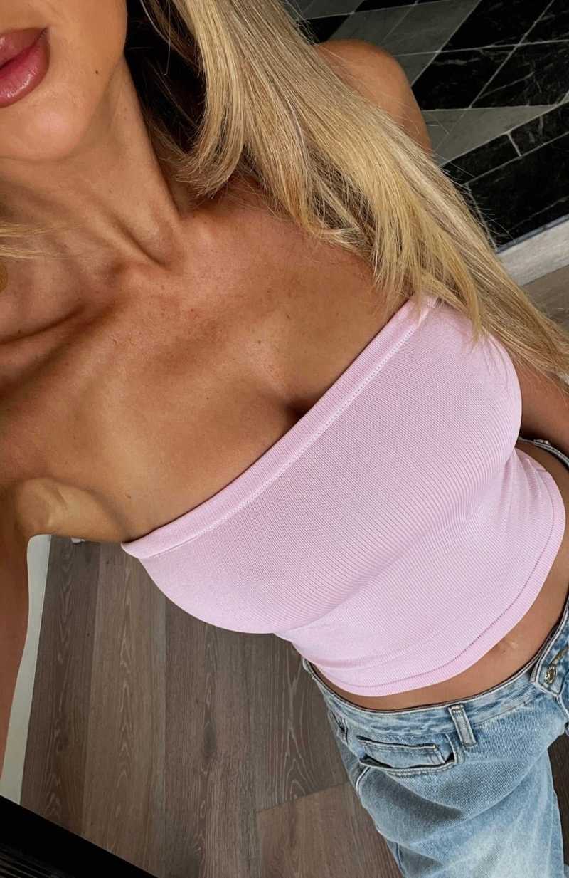 White Fox Highly Classified Strapless Top Baby Pink | NXFTQK-856