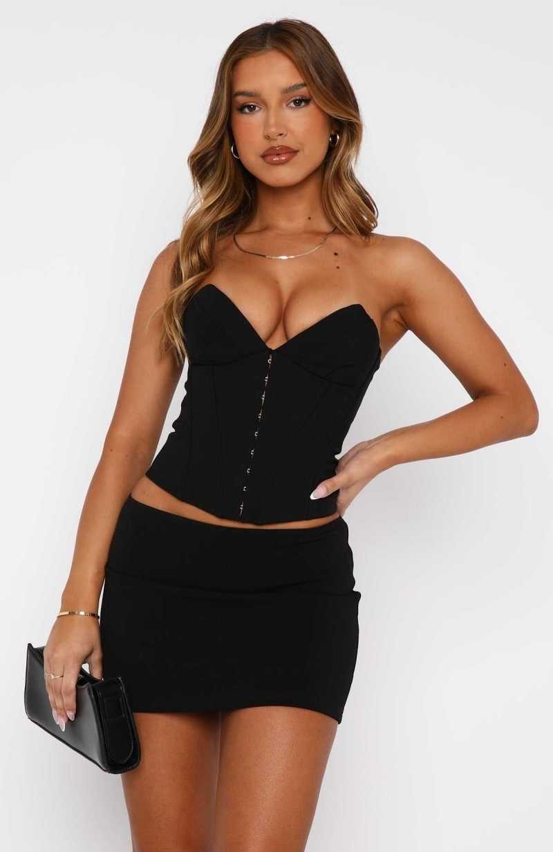 White Fox Holiday Magic Bustier Black | THQMRZ-571