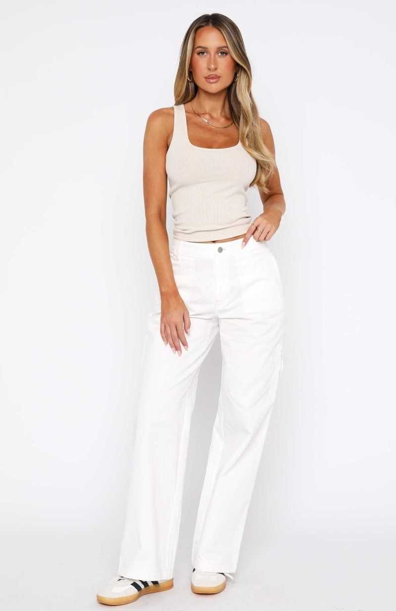 White Fox I Got You Pants White | ACSLTB-281