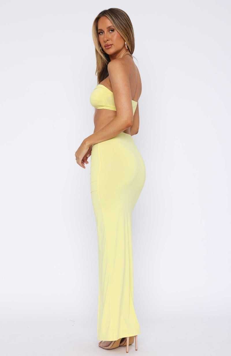 White Fox In Her Element Maxi Skirt Buttercup | YMFDEI-802