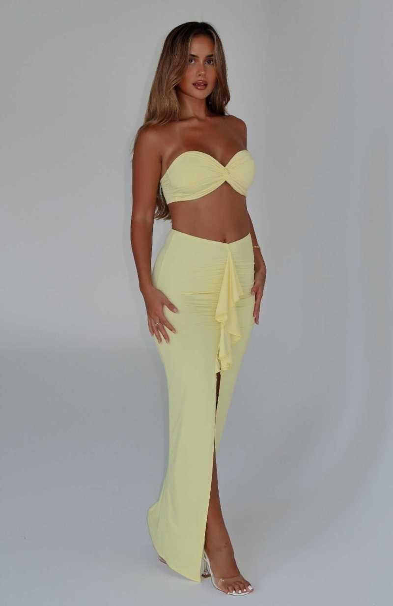 White Fox In Her Element Maxi Skirt Buttercup | YMFDEI-802