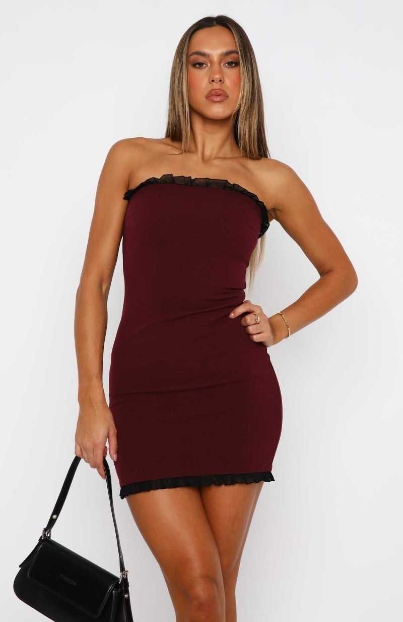 White Fox In Sync Mini Dress Wine | FYLNCT-597