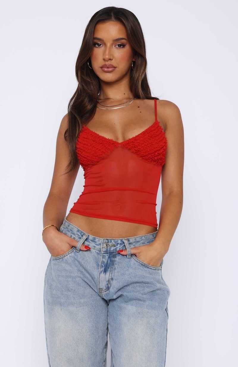 White Fox Island Delight Cami Red | UMPALD-147