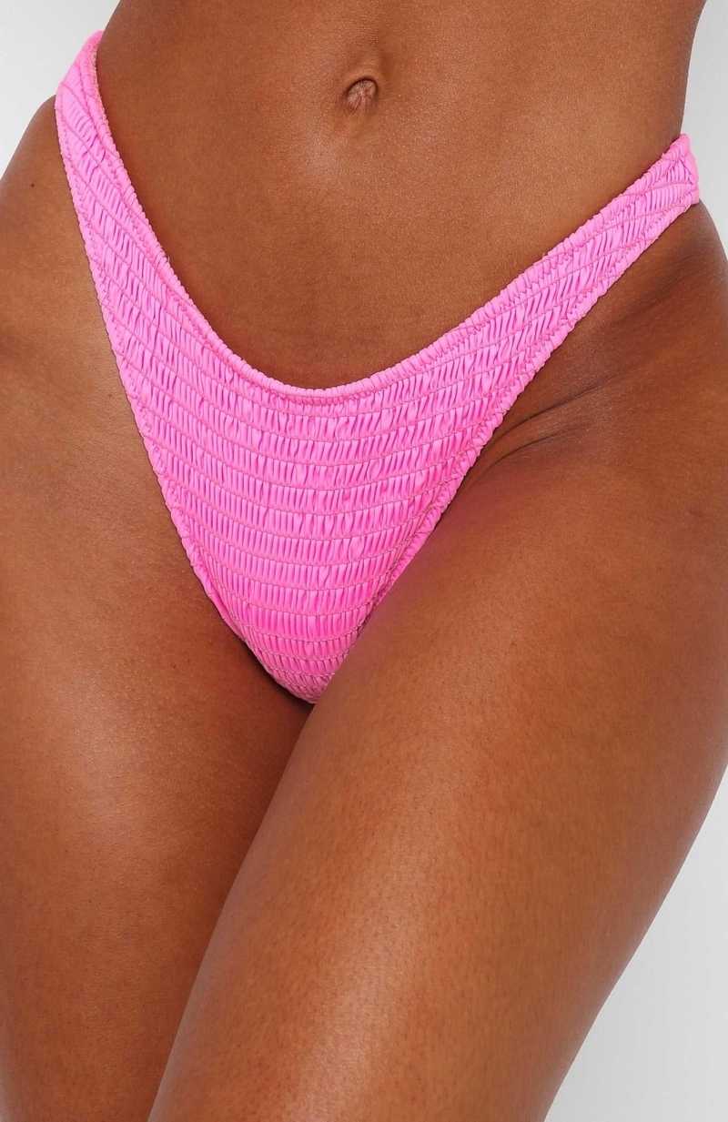 White Fox Island Hideout Bottoms Baby Pink Ruched | LBUWCS-615