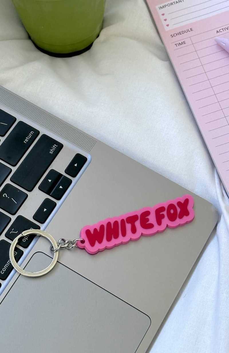 White Fox I\'ve Got You Keychain Pink/Red | FQWUYR-125