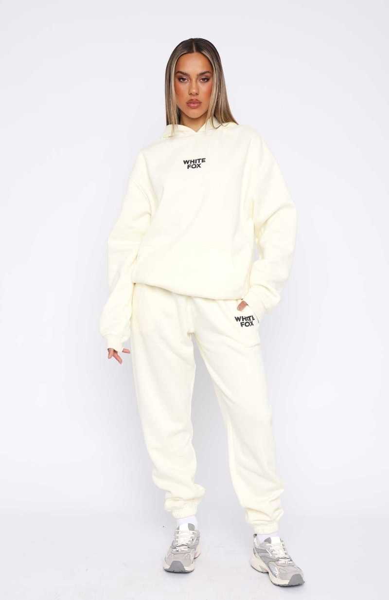 White Fox Keeping It Simple Sweatpants Cream | PCVSTL-082