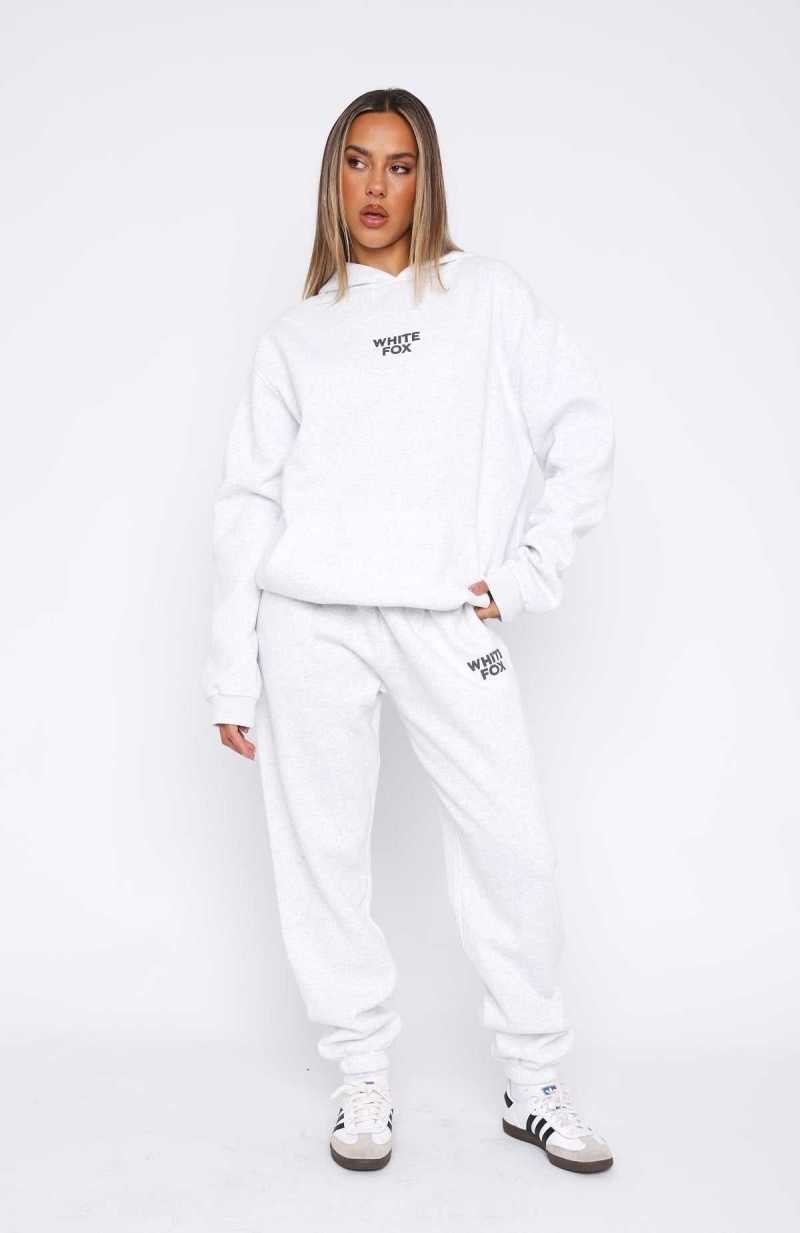 White Fox Keeping It Simple Sweatpants Grey Marle | OFXQAI-718