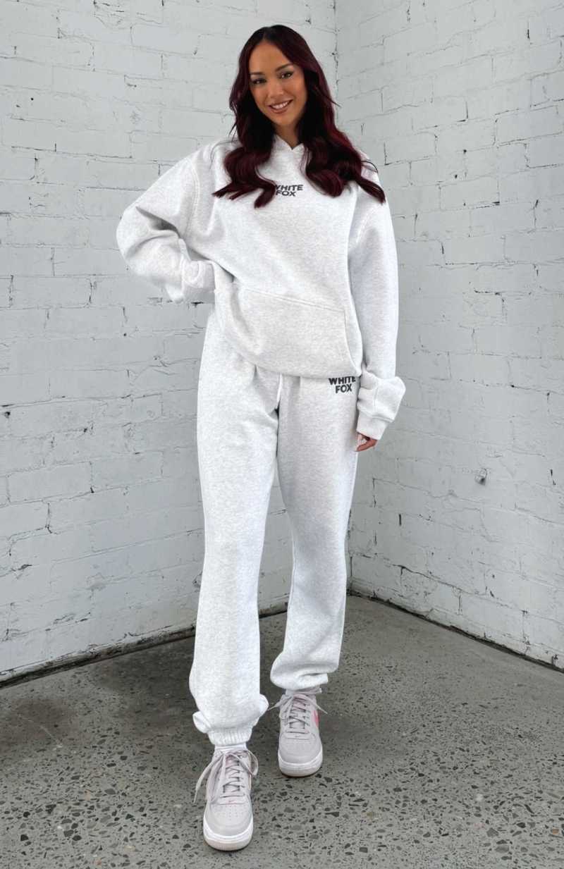 White Fox Keeping It Simple Sweatpants Grey Marle | OFXQAI-718