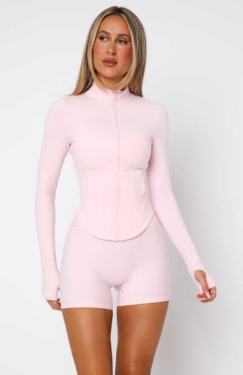 White Fox Kickoff Jacket Ballet Pink | ZLKGNT-926