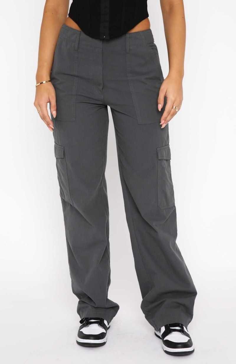 White Fox Know Your Worth Pants Charcoal | UQBCTI-780