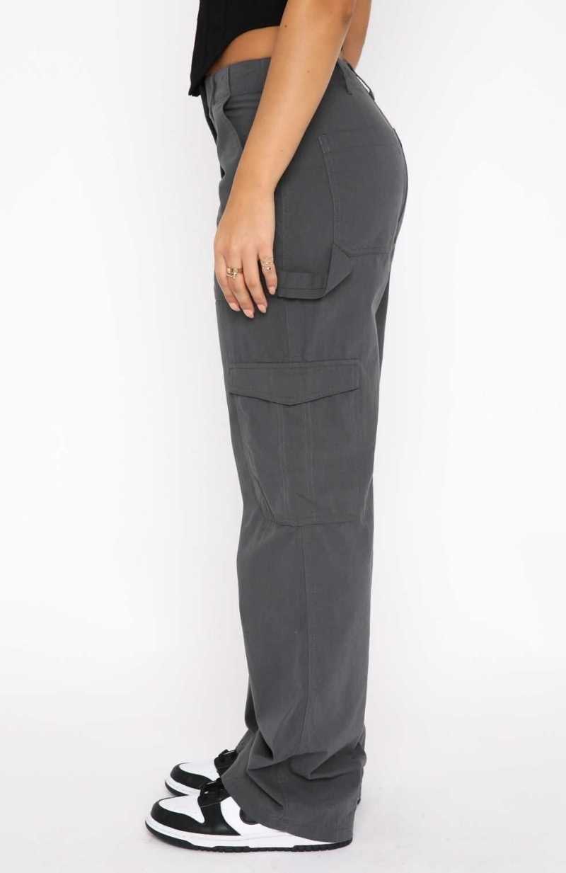 White Fox Know Your Worth Pants Charcoal | UQBCTI-780