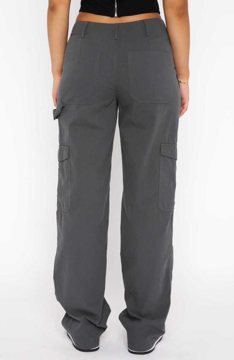 White Fox Know Your Worth Pants Charcoal | UQBCTI-780