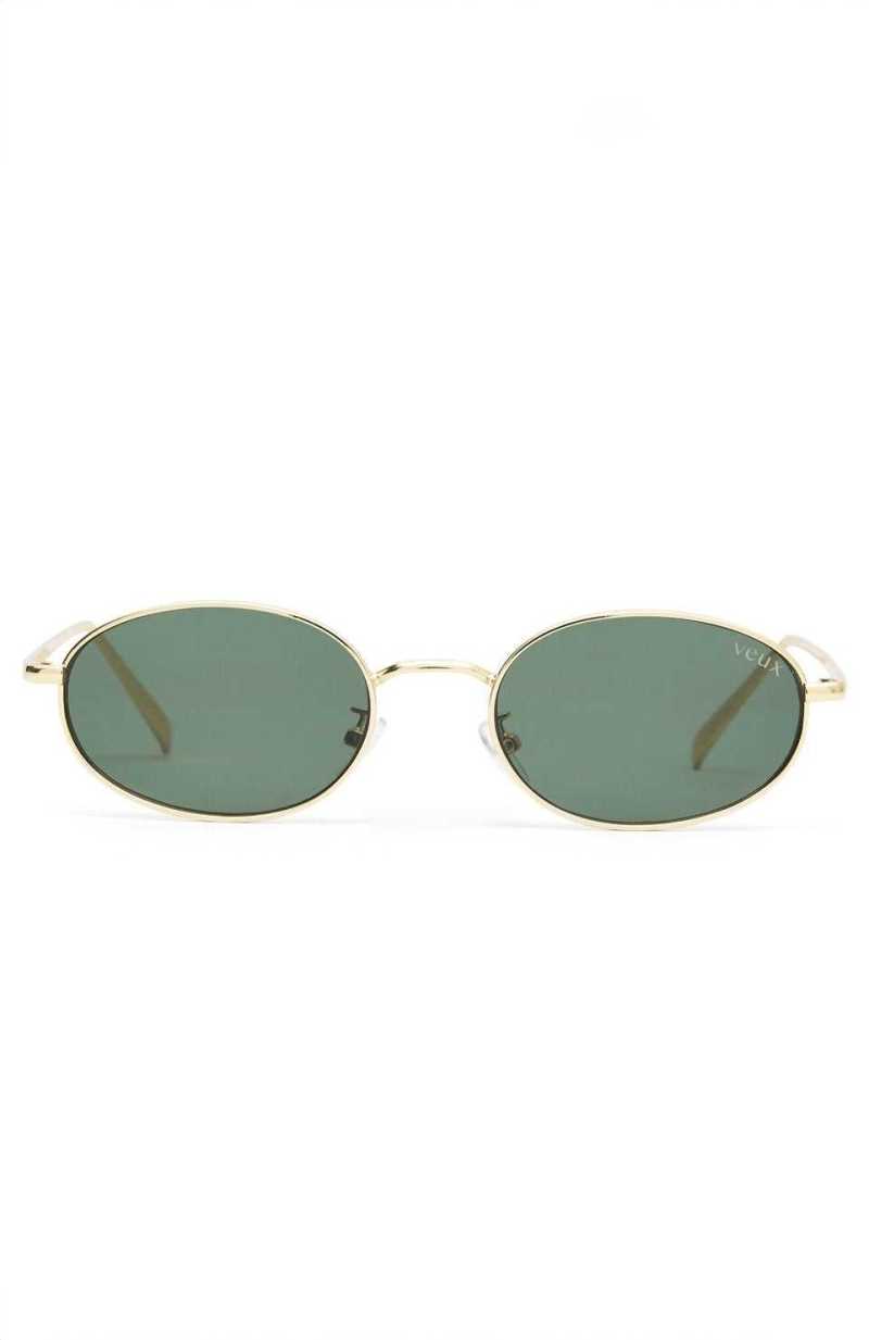 White Fox Kora Sunglasses Gold/Green | RCSFQU-359