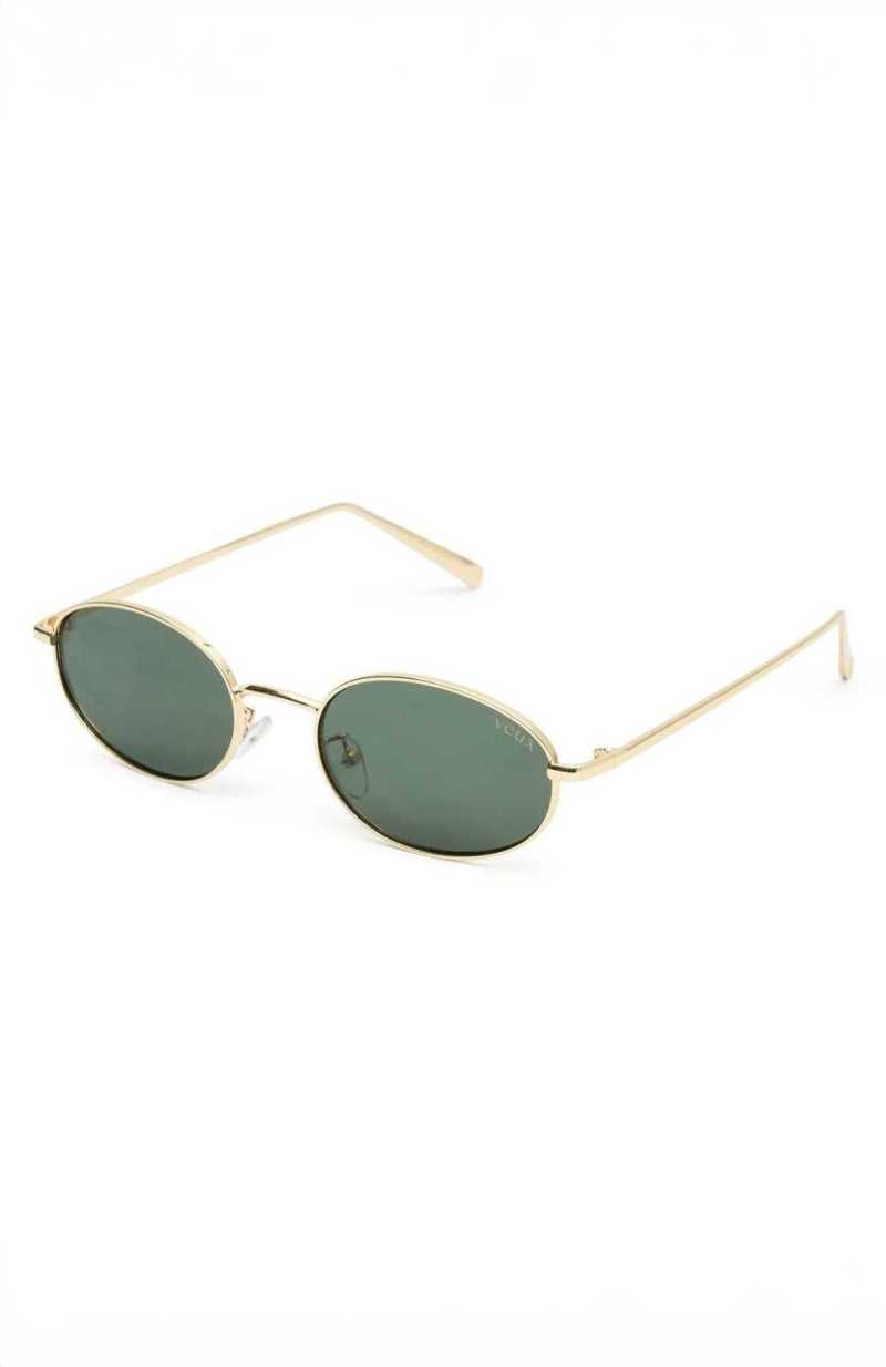 White Fox Kora Sunglasses Gold/Green | RCSFQU-359