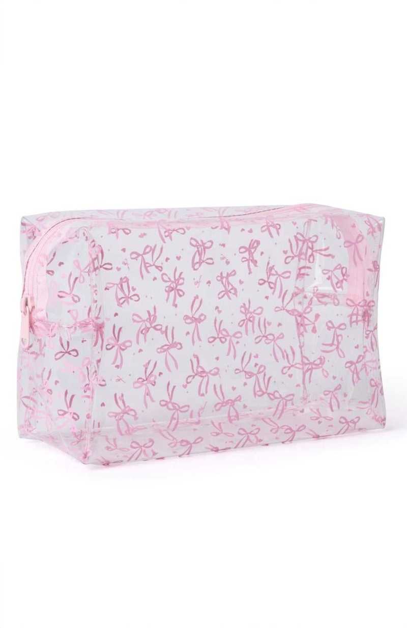 White Fox Late Notice Cosmetic Case Clear/Pink | NOXBPE-279