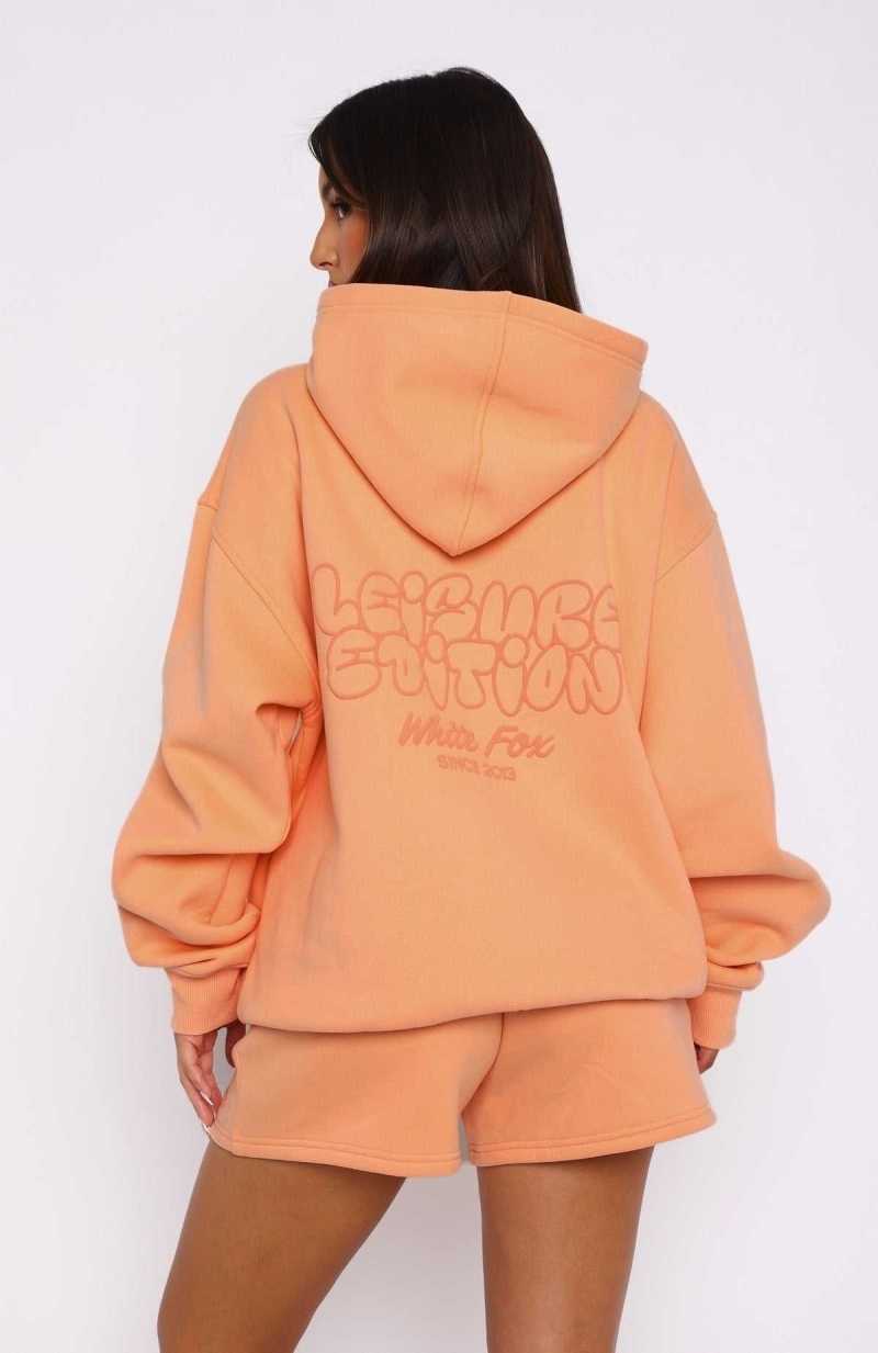 White Fox Leisure Edition Oversized Hoodie Peach | YBTFEQ-918