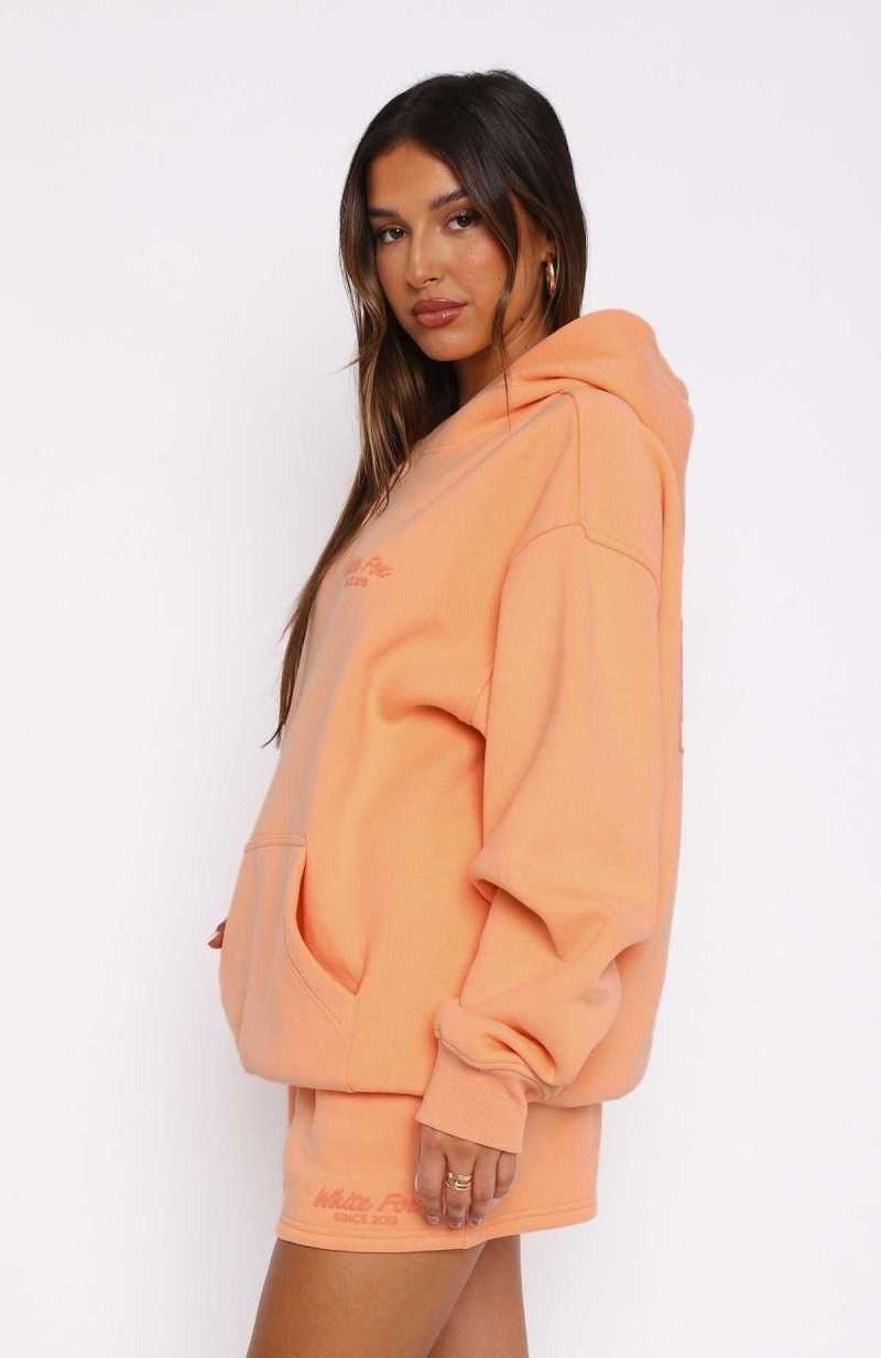 White Fox Leisure Edition Oversized Hoodie Peach | YBTFEQ-918