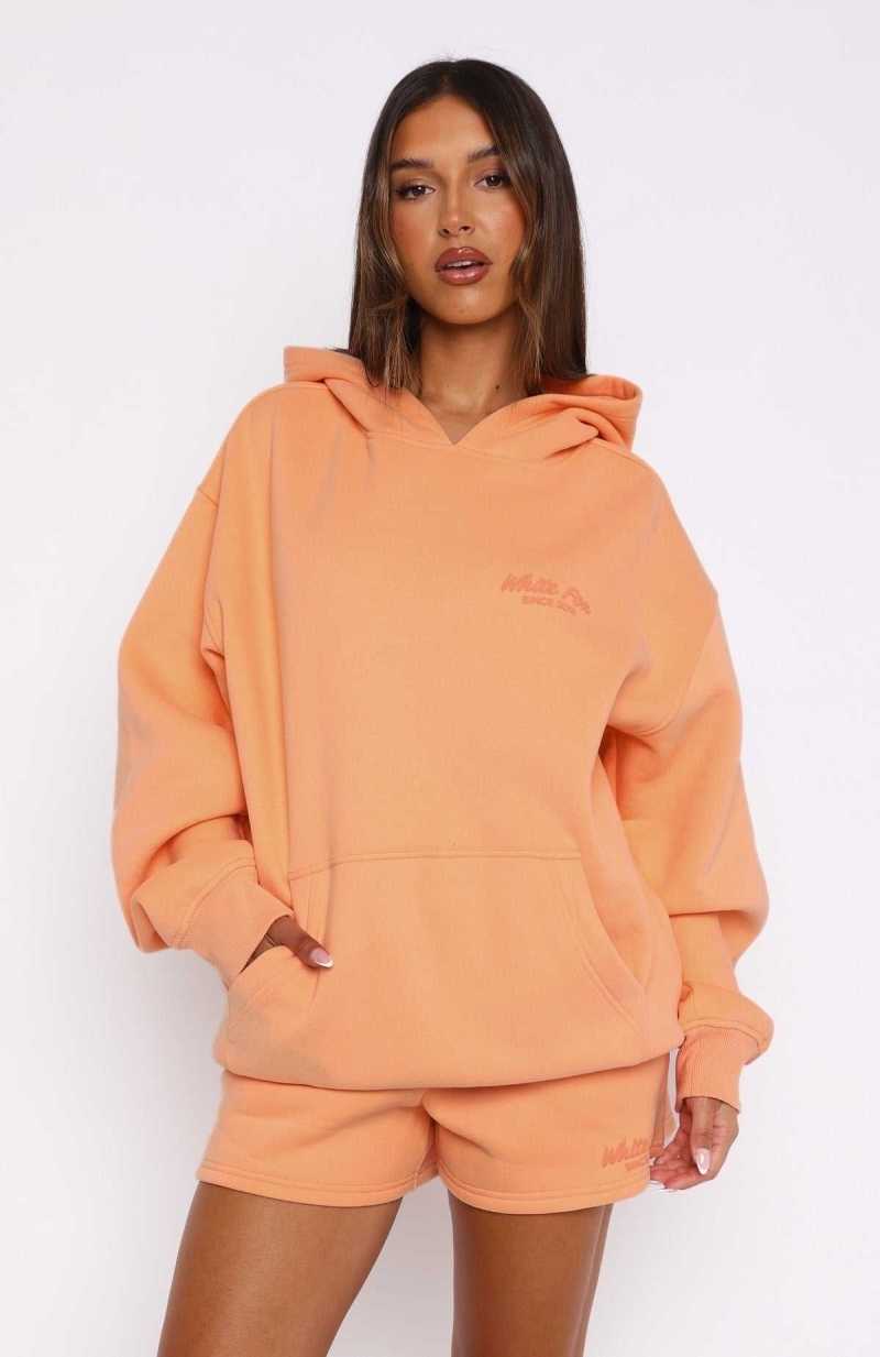 White Fox Leisure Edition Oversized Hoodie Peach | YBTFEQ-918