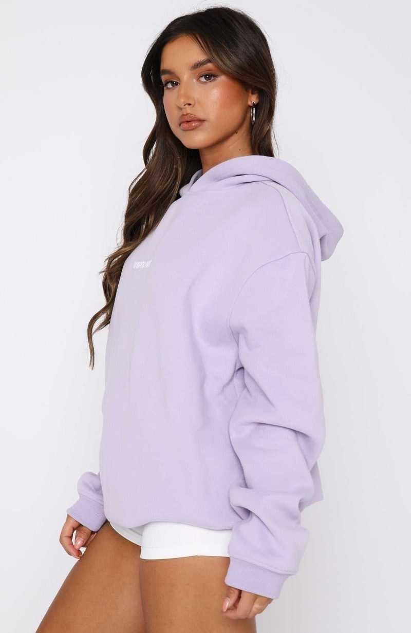 White Fox Leisure Series Oversized Hoodie Lavender | XSQCFG-820