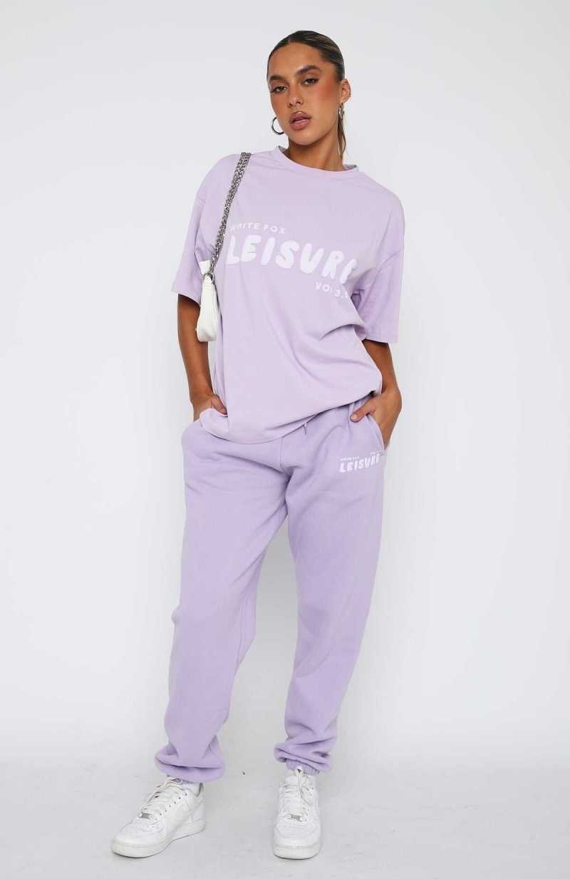 White Fox Leisure Series Sweatpants Lavender | APEGRC-178