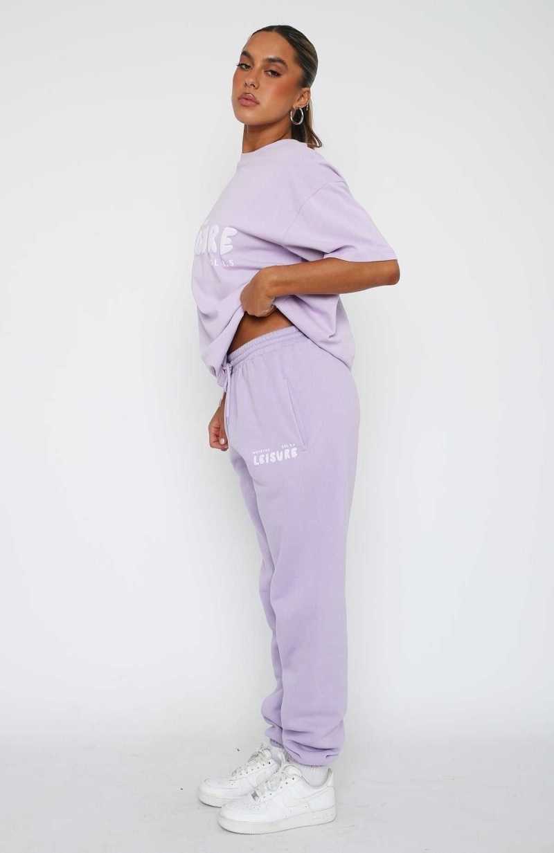 White Fox Leisure Series Sweatpants Lavender | APEGRC-178