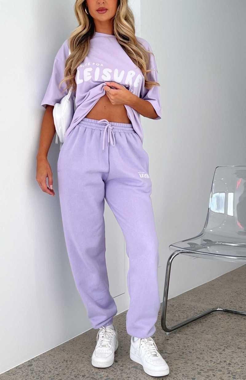 White Fox Leisure Series Sweatpants Lavender | APEGRC-178