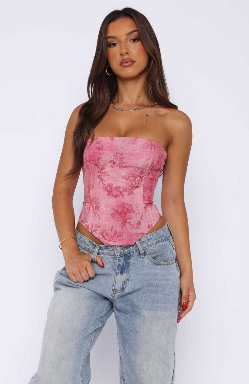 White Fox Let It Go Strapless Bustier Fuchsia Orchid | TYNLJQ-081