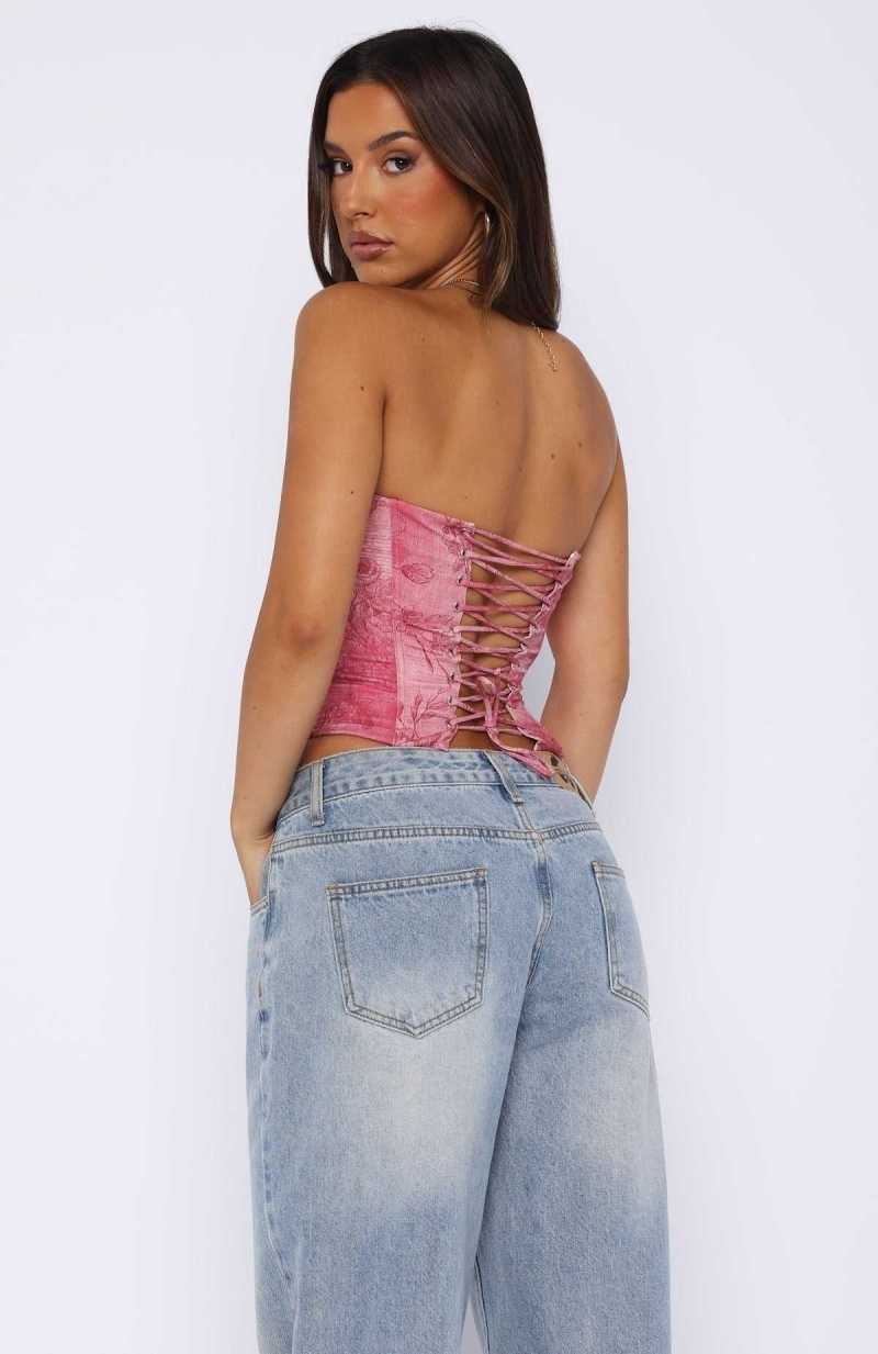 White Fox Let It Go Strapless Bustier Fuchsia Orchid | TYNLJQ-081