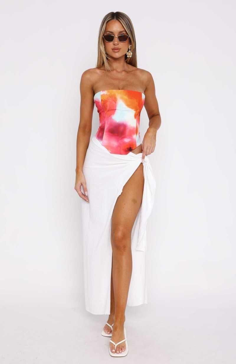 White Fox Let It Go Strapless Bustier Summer Burst | VDZRXJ-350