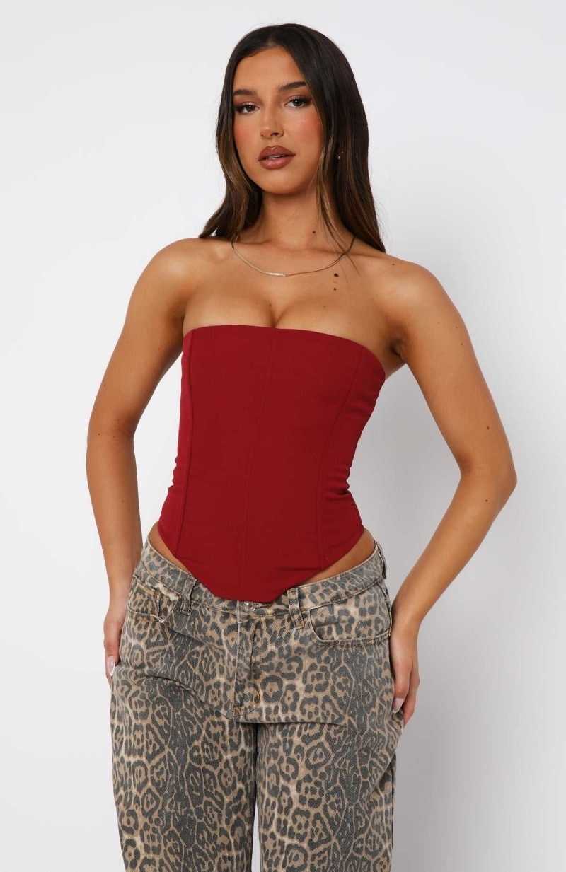 White Fox Let It Go Strapless Bustier Wine | JUWPHL-439