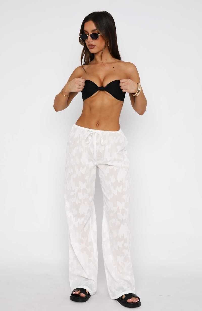 White Fox Life Lessons Pants White | ILFRBA-192