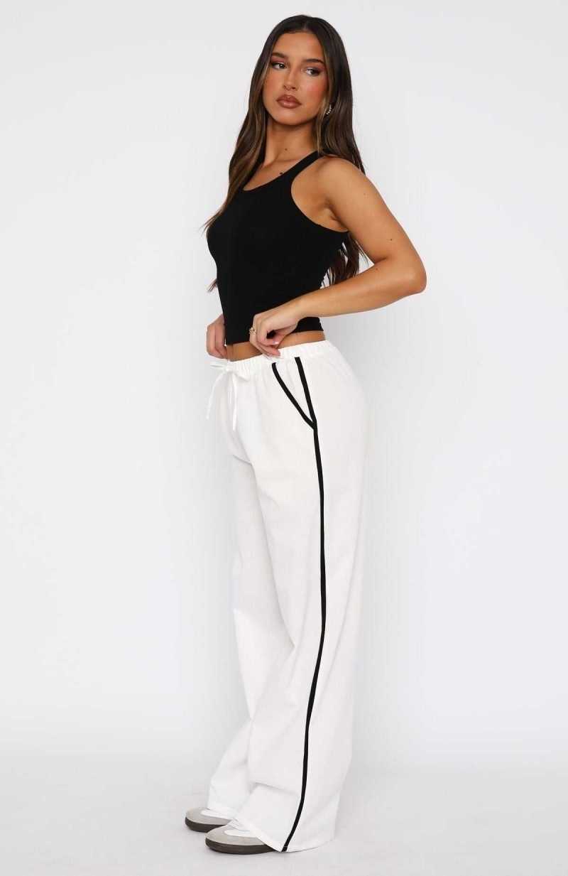 White Fox Long Time Lover Pants White | IOZSLG-076