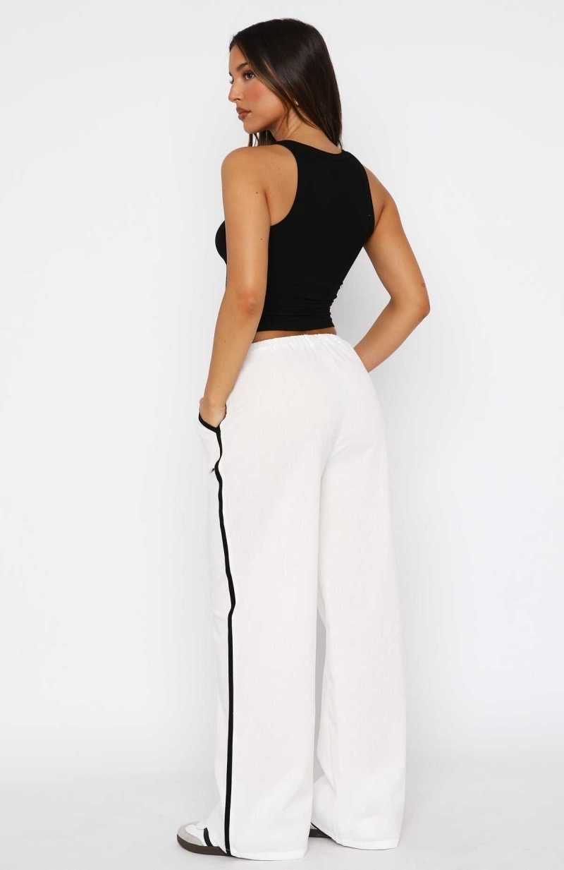 White Fox Long Time Lover Pants White | IOZSLG-076