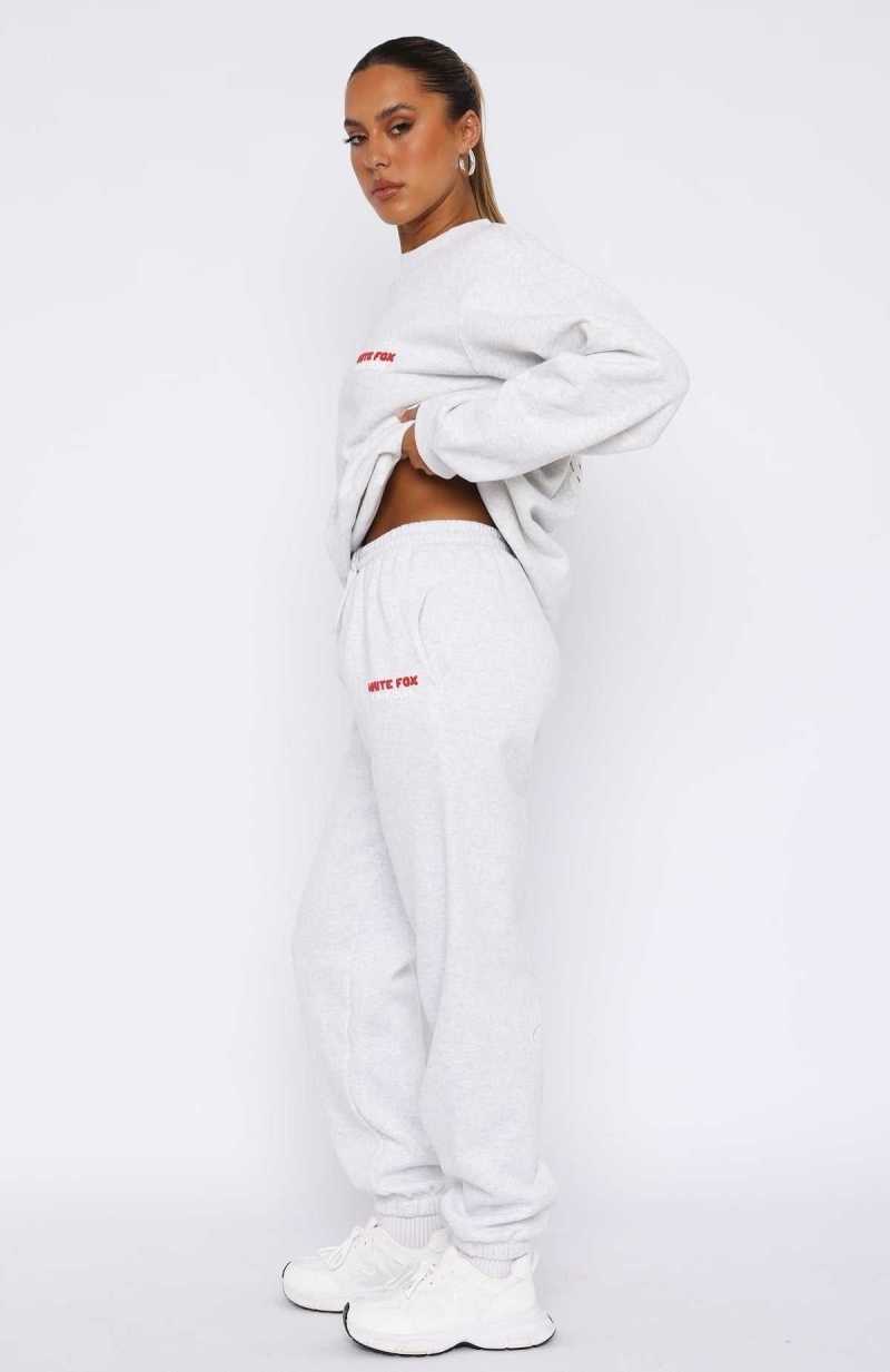 White Fox Love Club Sweatpants Grey Marle | UTXABK-016