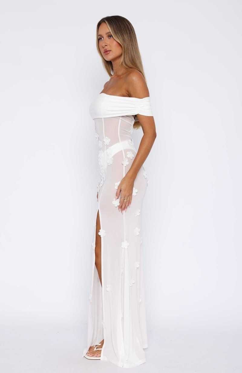 White Fox Loved The Most Maxi Dress White | HVJYGX-928