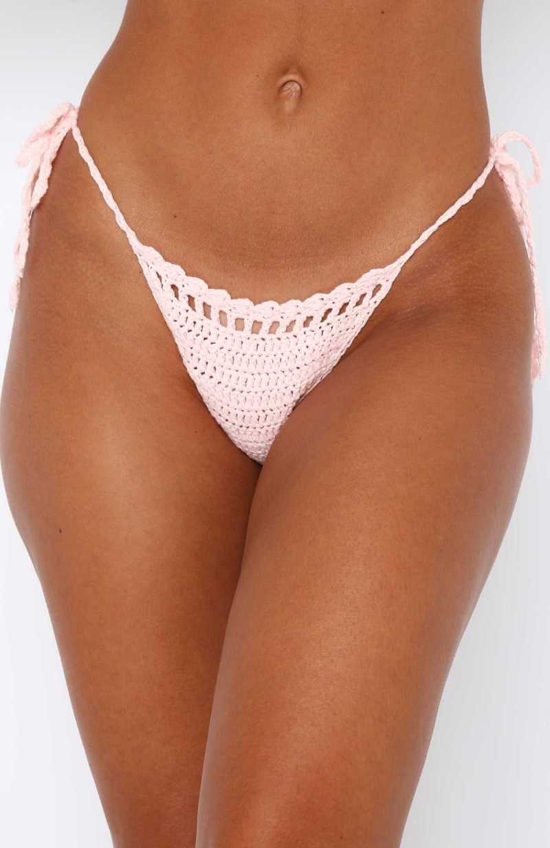 White Fox Low Tide Crochet Bottoms Baby Pink | SAXHVC-137