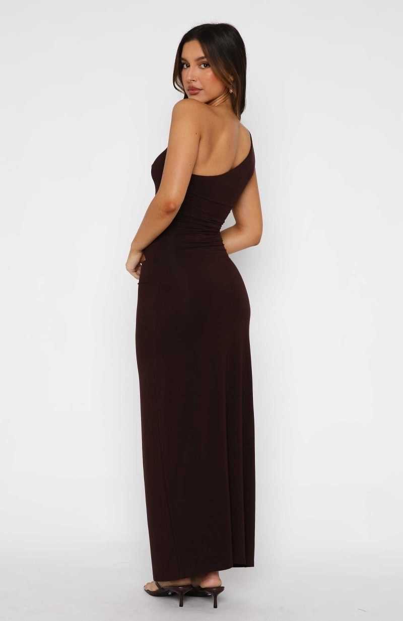 White Fox Made Me Different Maxi Dress Chocolate | RNCAPX-067