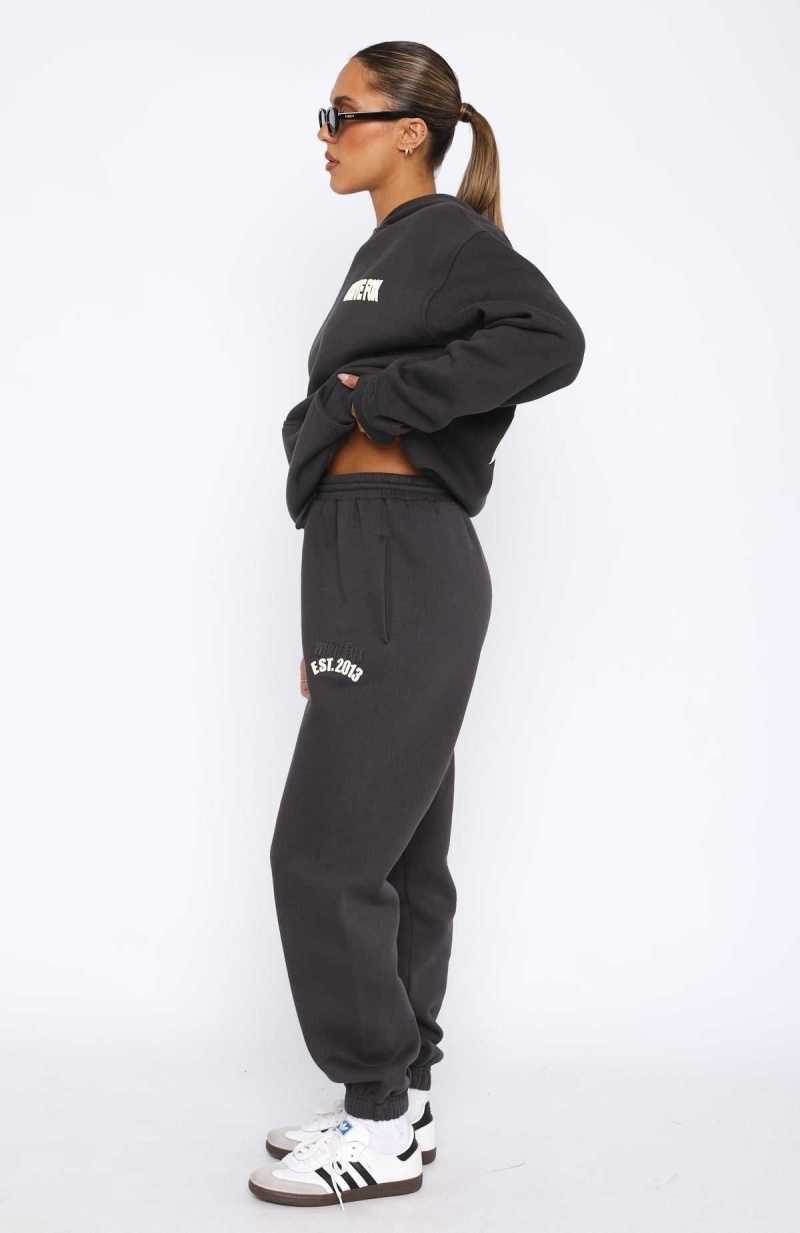 White Fox Major Moves Sweatpants Charcoal | UTBCJW-359