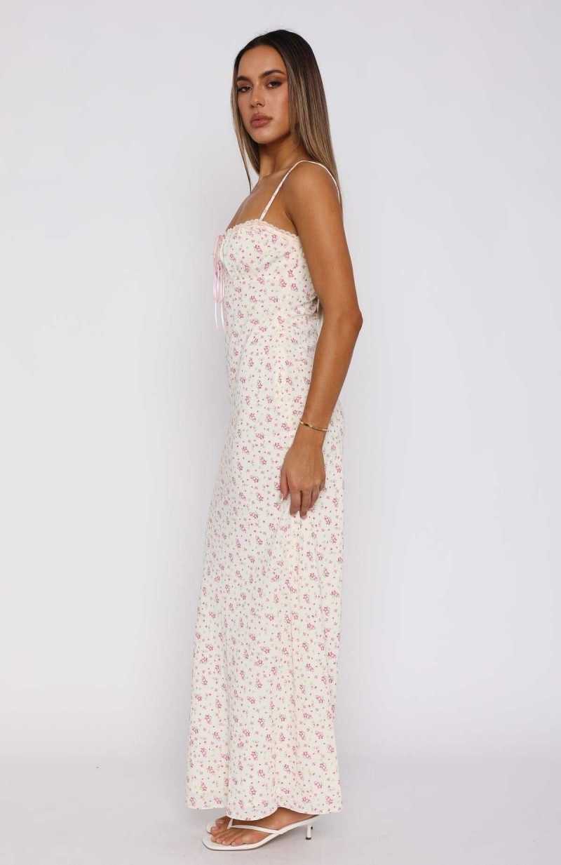 White Fox Making Decisions Maxi Dress Pink Blossom | AYUXZQ-485