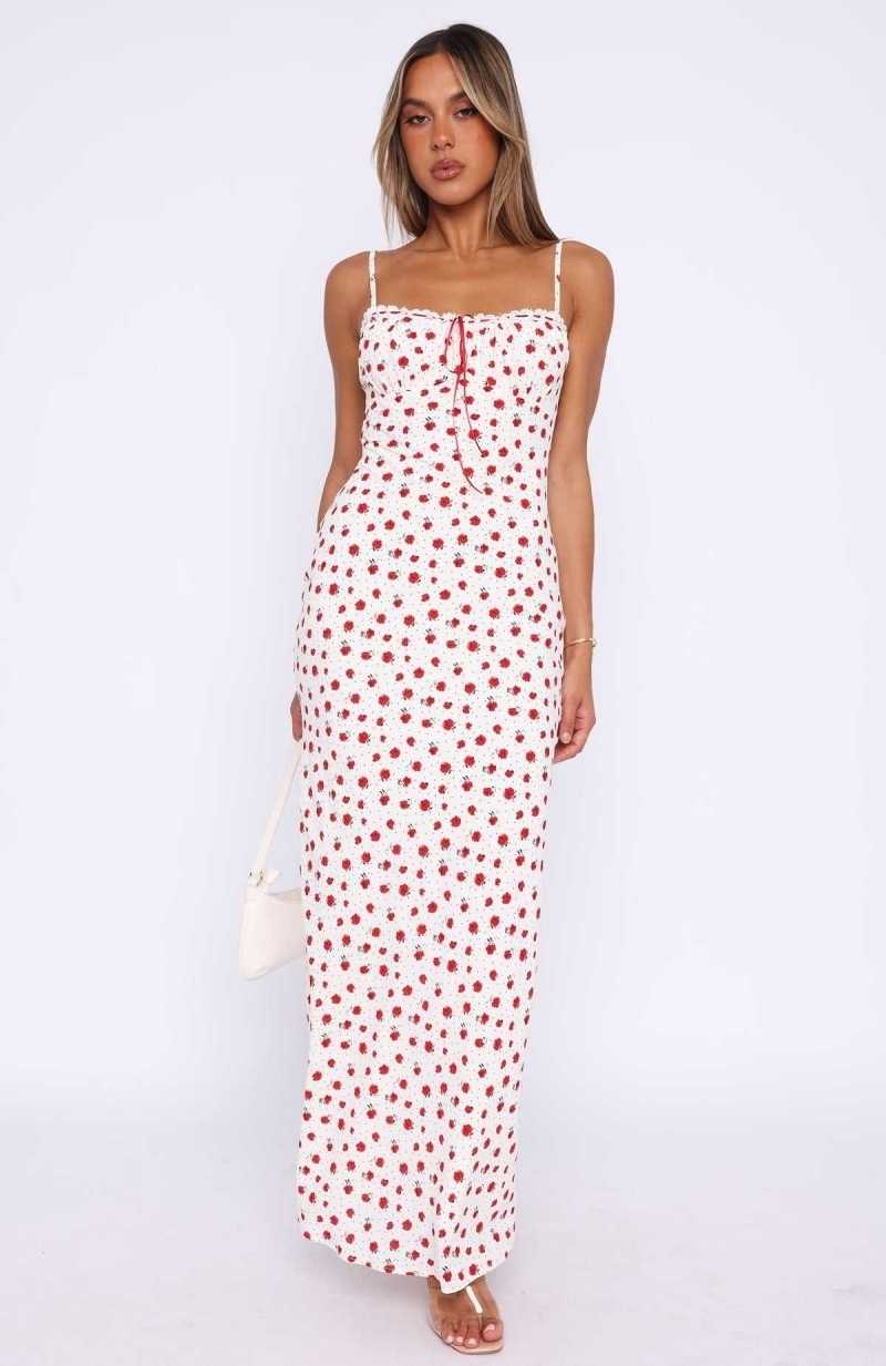 White Fox Making Decisions Maxi Dress Poppy Spritz | PMGLWA-983